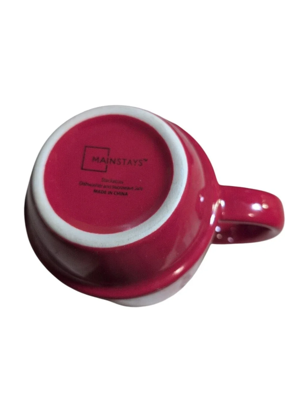 Mainstays Stackables Red Coffee Cup Mug Stoneware 12oz Capacity Glossy